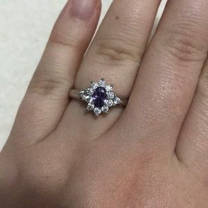 Fashion synthetic amethyst cz